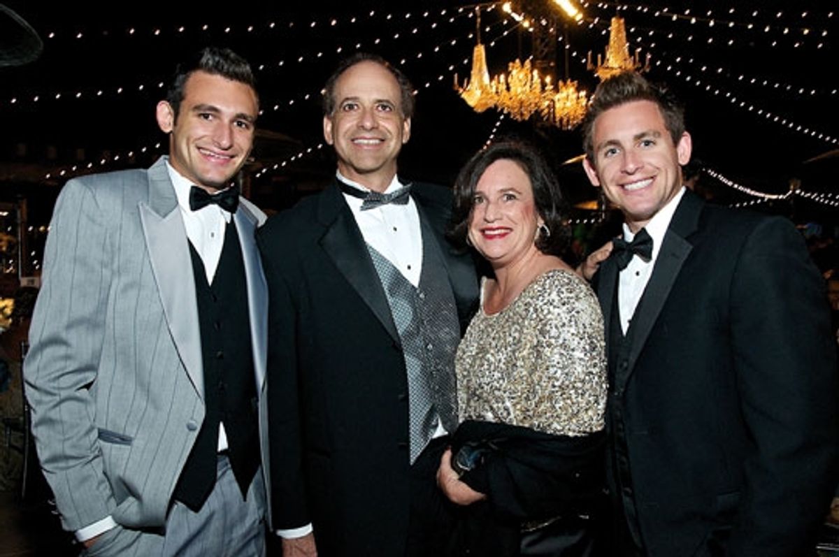 (from left) Justin, Mark, Hanna and Jeff Gleiberman at the 2011 Globe Gala Honoring Audrey Geisel, July 30, 2011. Photo by Carol Sonstein. at 