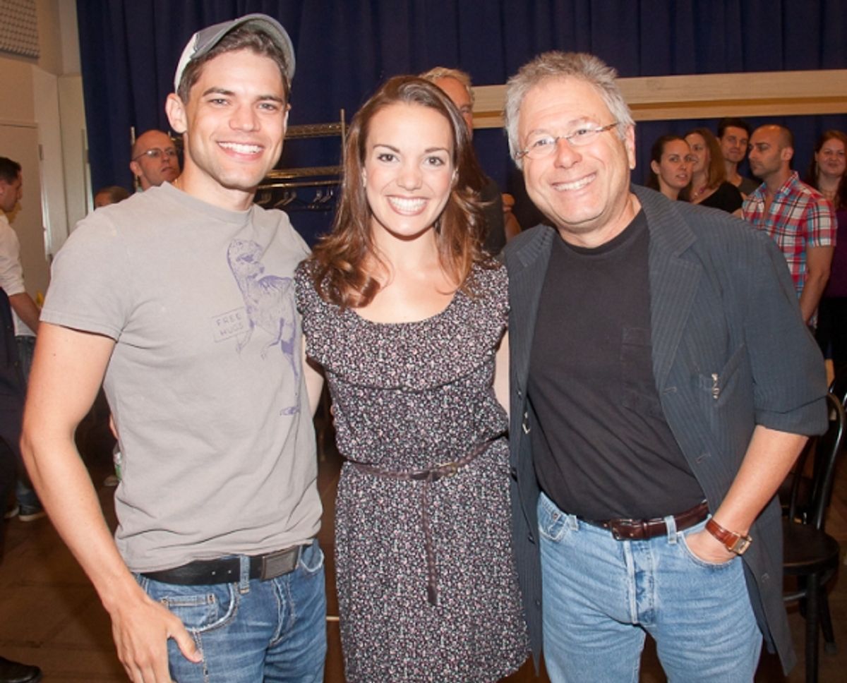 Jeremy Jordan, Kara Lindsay, and Alan Menken at 