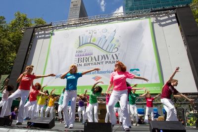 Lisa Brescia and the cast of MAMMA MIA!
 Photo
