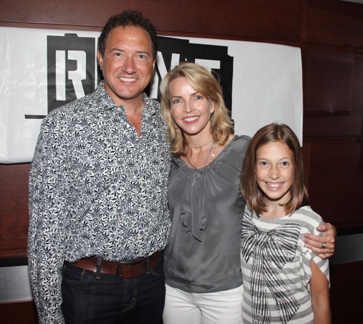Producer Kevin McCollum, Lynette Perry and their daughter  at 