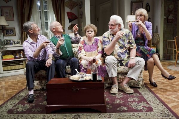 (L to R) David Garrison as Robert, Dan Butler as Trey , Marcia Jean Kurtz as Olive, R Photo