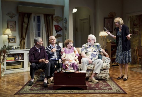 (L to R) David Garrison as Robert, Dan Butler as Trey , Marcia Jean Kurtz as Olive, R Photo