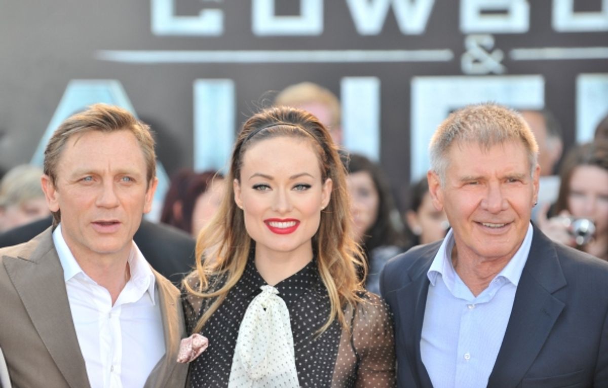 Daniel Craig, Olivia Wilde and Harrison Ford