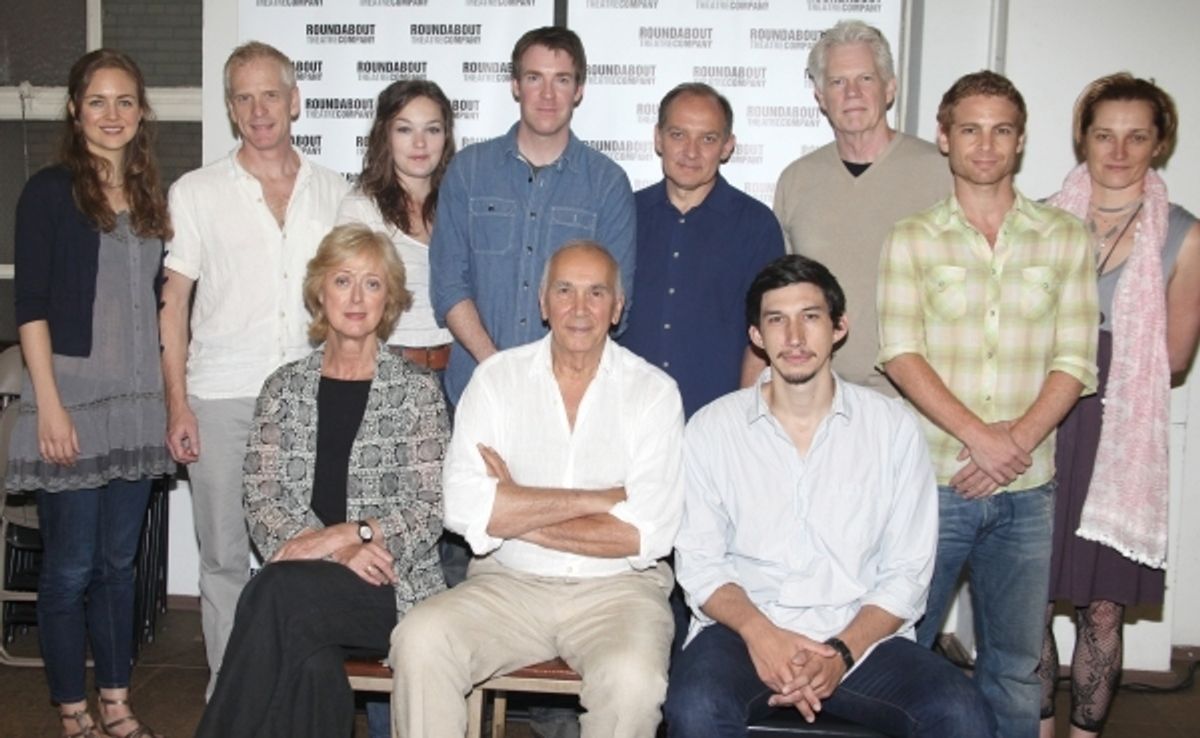 Allison Jean White, John Hickok, Virginia Kull, Brian Hutchinson, Zach Grenier, Michael Siberry, Vayu O'Donnell, Francesca Faridany, Maria Aitken, Frank Langella, and Adam Driver at 