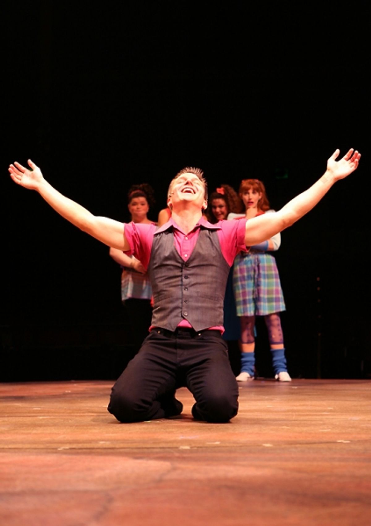  John Jeffrey Martin (Ren) with Marissa Rosen (Urleen), Andrea Collier (Wendy Jo) and Gwen Hollander at 