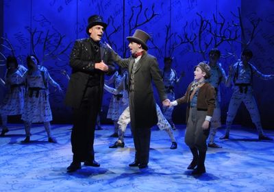 Erik Stein* as Shadow, Kevin Cahoon* as Hans Christian Andersen, and Marisa Dinsmoor  Photo