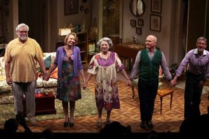 Richard Masur, Julie Halston, Marcia Jean Kurtz, Dan Butler & David Garrison. Photo Credit: Walter McBride @ BroadwayWorld Richard Masur, Julie Halston, Marcia Jean Kurtz, Dan Butler & David Garrison. Photo C Photo