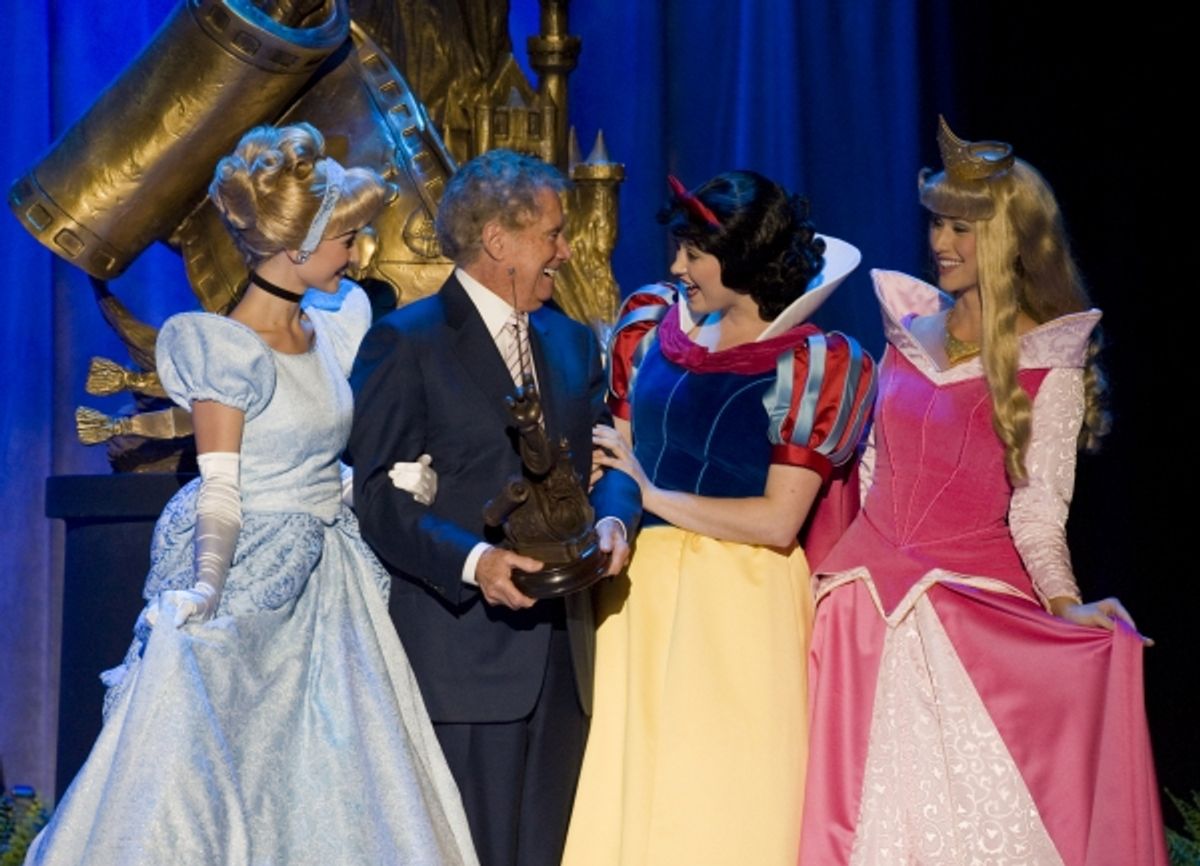 Aug. 19, 2011 - Anaheim, California, U.S. - Regis Philbin accepts his Disney Legend Award from princesses Cinderella, Snow White and Aurora during a ceremony at the Anaheim Convention Center Friday...///ADDITIONAL INFO: n.d23.0820 - 8/19/11  - PHOTO BY JO at 