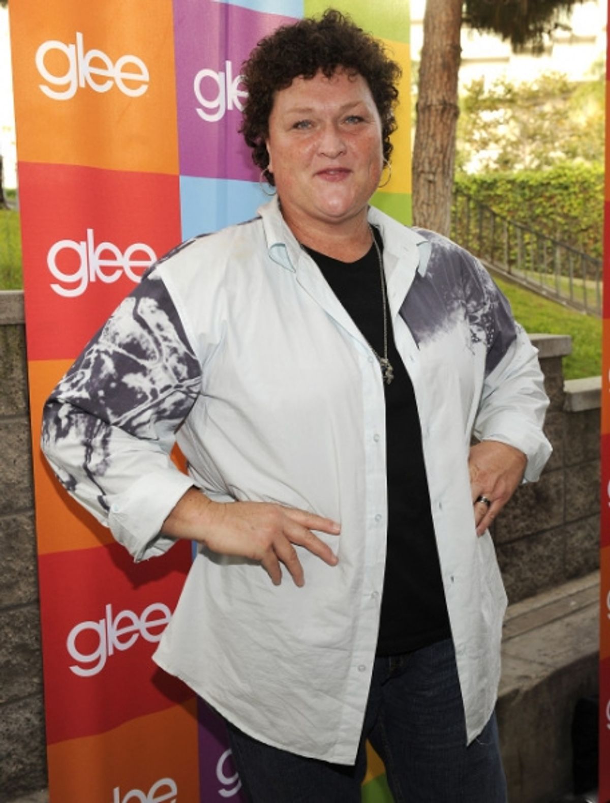 SANTA MONICA, CA - AUGUST 15: Dot Marie Jones attends Fox's 'Glee' Sing-A-Long event at Santa Monica High School on August 15, 2011 in Santa Monica, California. (Photo by Frank Micelotta/Picturegroup) at 