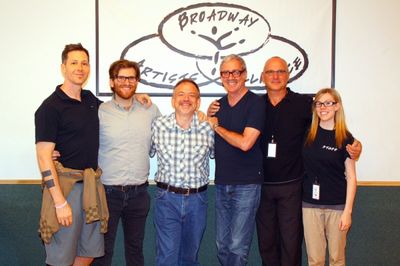 Marc Shaiman and Scott Wittman with the BAA musical staff   Photo