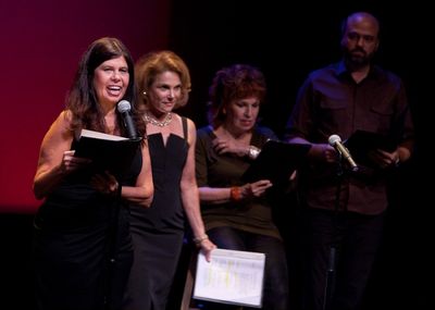 Dayle Rayfel, Tovah Feldshuh, Joy Behar, and Scott Adsit Photo