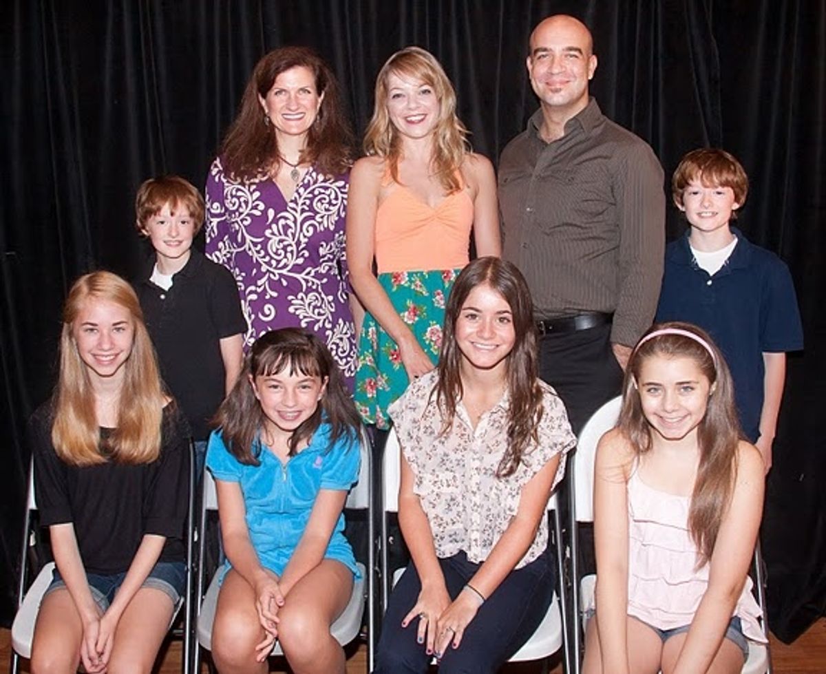 Noah Radcliffe, Tina Stafford, Jillian Louis, Eric Anderson, Ben Radcliffe (front row: l-r) Leah Greenhaus, Sarah Safer, Alison Jaye Horowitz, Rachel Resheff at 