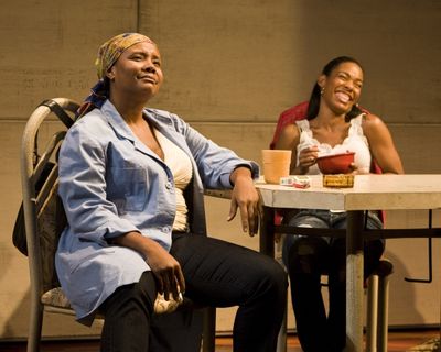 Tonya Pinkins as "Myrna" (left) and Angela Lewis as "Annie"  Photo