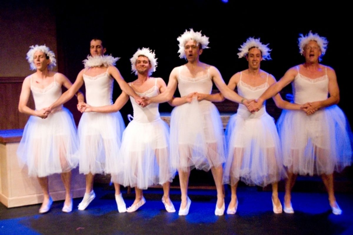  L-R: Shane Delavan ( John/James), Preston Lee Britton (Buzz), Keith Rabin Jr. (Ramon), Todd Black (Gregory), Chris Silberman ( Bobby), Andy Anderson (Arthur) at 