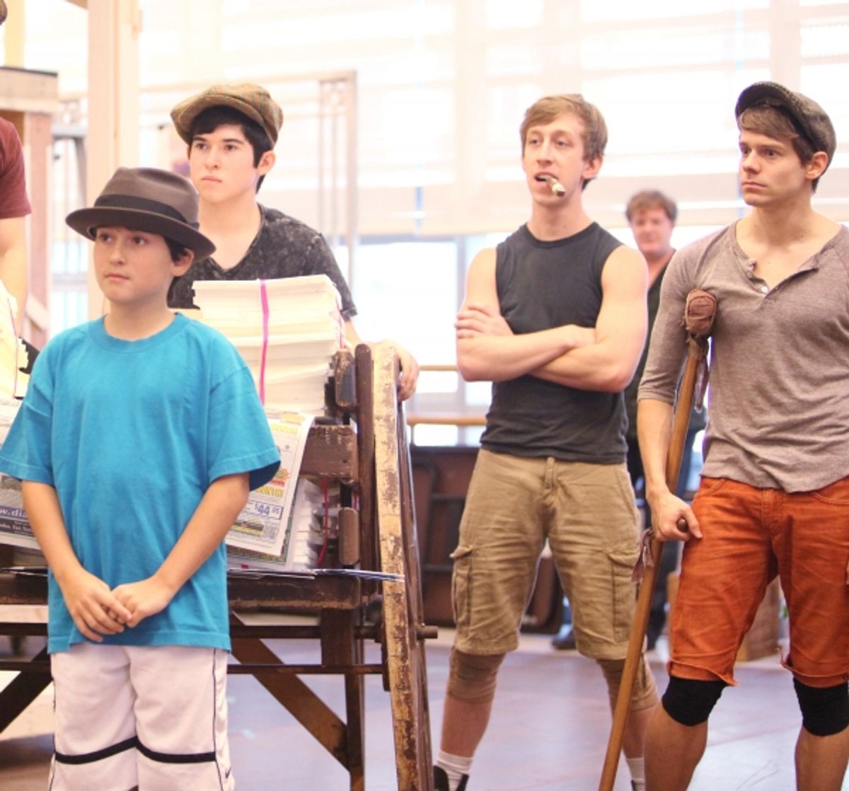 Andrew Keenan-Bolger and the cast of 'Newsies' at 