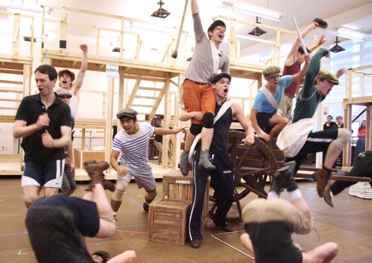 Jeremy Jordan & Andrew Keenan-Bolger and the cast of 'Newsies' at 