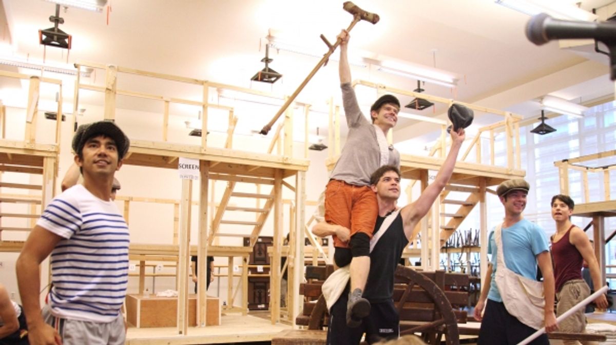Jeremy Jordan & Andrew Keenan-Bolger and the cast of 'Newsies' at 