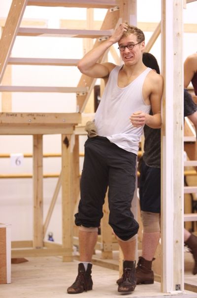 Ryan Steele and the cast of 'Newsies' Photo