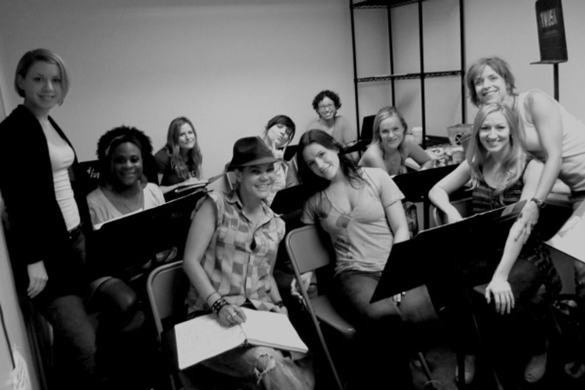 Nicolette Hart, Celina Carvajal, Carrie Manolakos and the CHIX 6 Cast and Creative Team at 