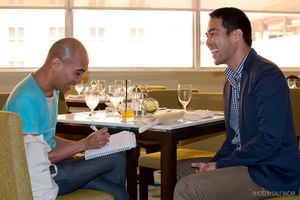 Co-writer Jude Cartalaba and Primo's Floyd Tena
 Photo