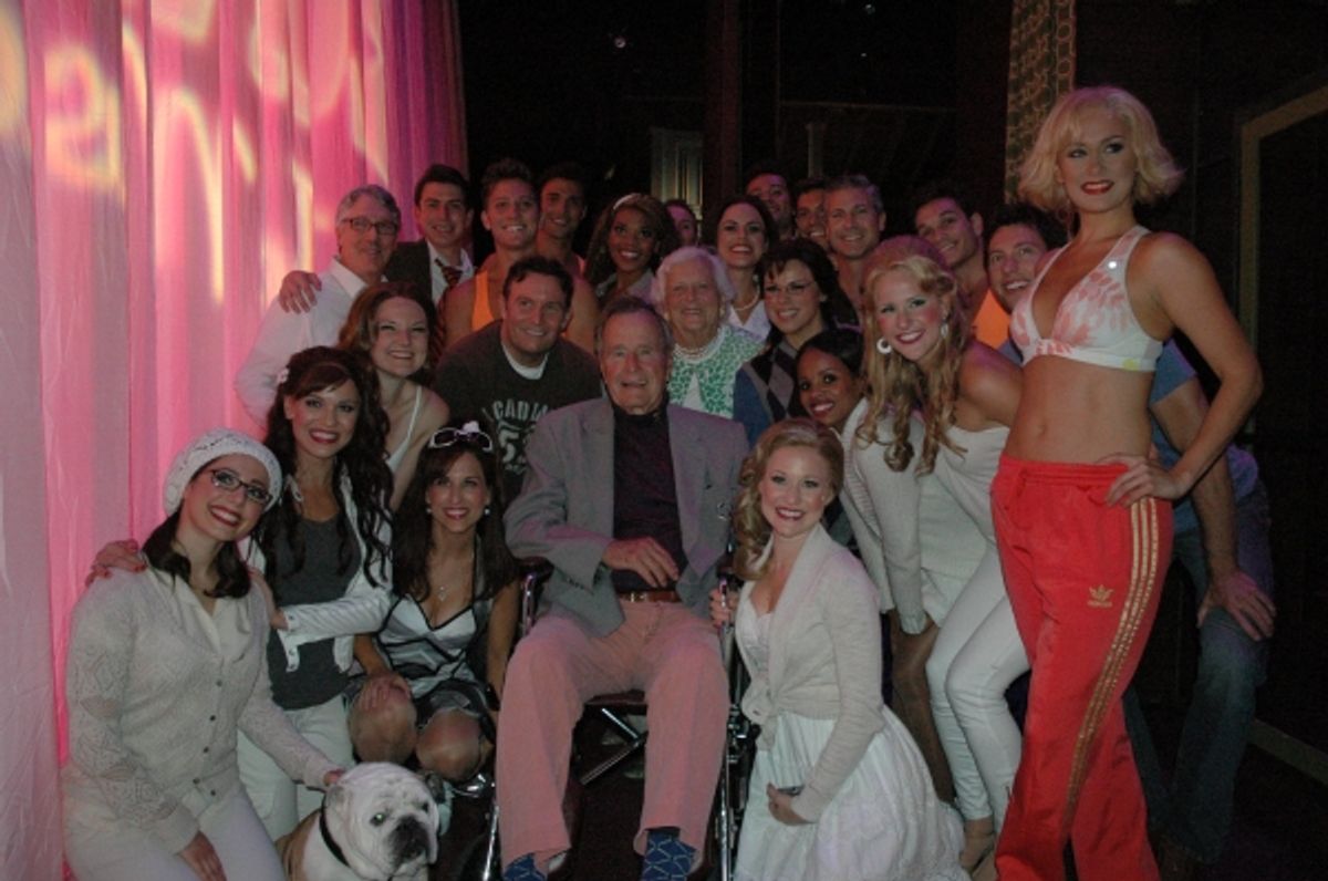 George H.W. Bush, Barbara Bush and the cast of LEGALLY BLONDE at 