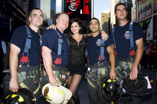 Kara DioGuardi & Firefighers Photo