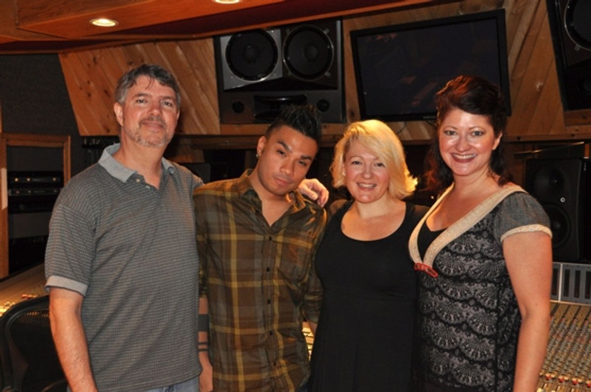 T.O. Sterrett, Recording and Mix Engineer Andros Rodriguez, Lynn Pinto and Kris Koopie at 