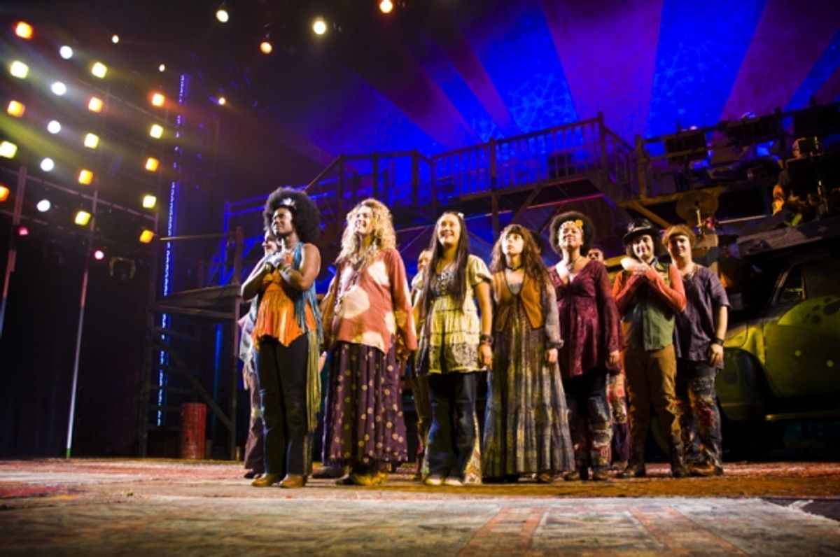 Kacie Sheik and the cast of Hair at 