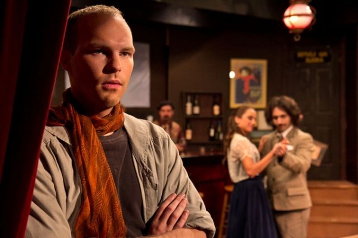 (l to r): Ian Keyworth, Tim Huebenthal (behind bar), Nina Yasick, and Jeffry Bukowski  at 