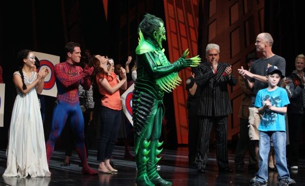 Audience member Jordan Muir with his parents Michelle and Rob with T.V. Carpio, Matt  Photo