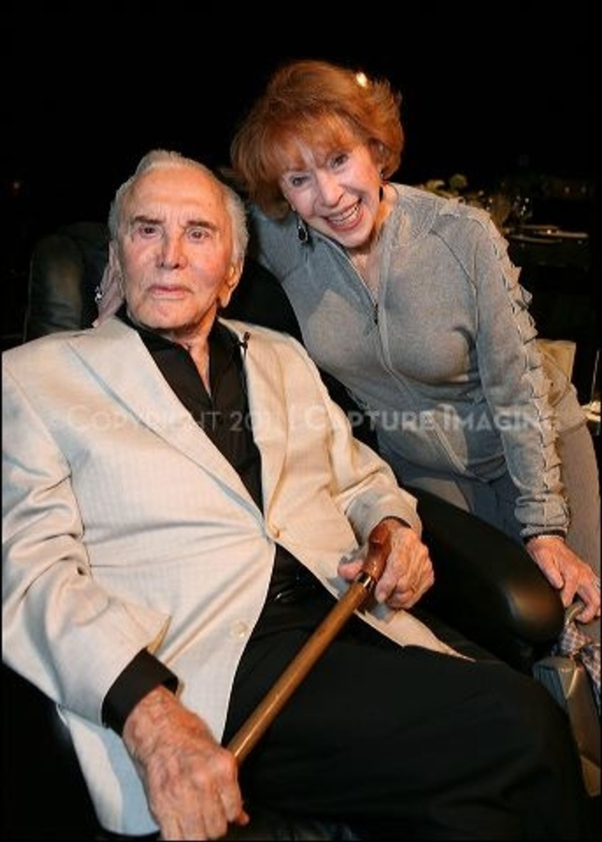 Kirk Douglas (L) and Brindell Gottlieb 
 at 