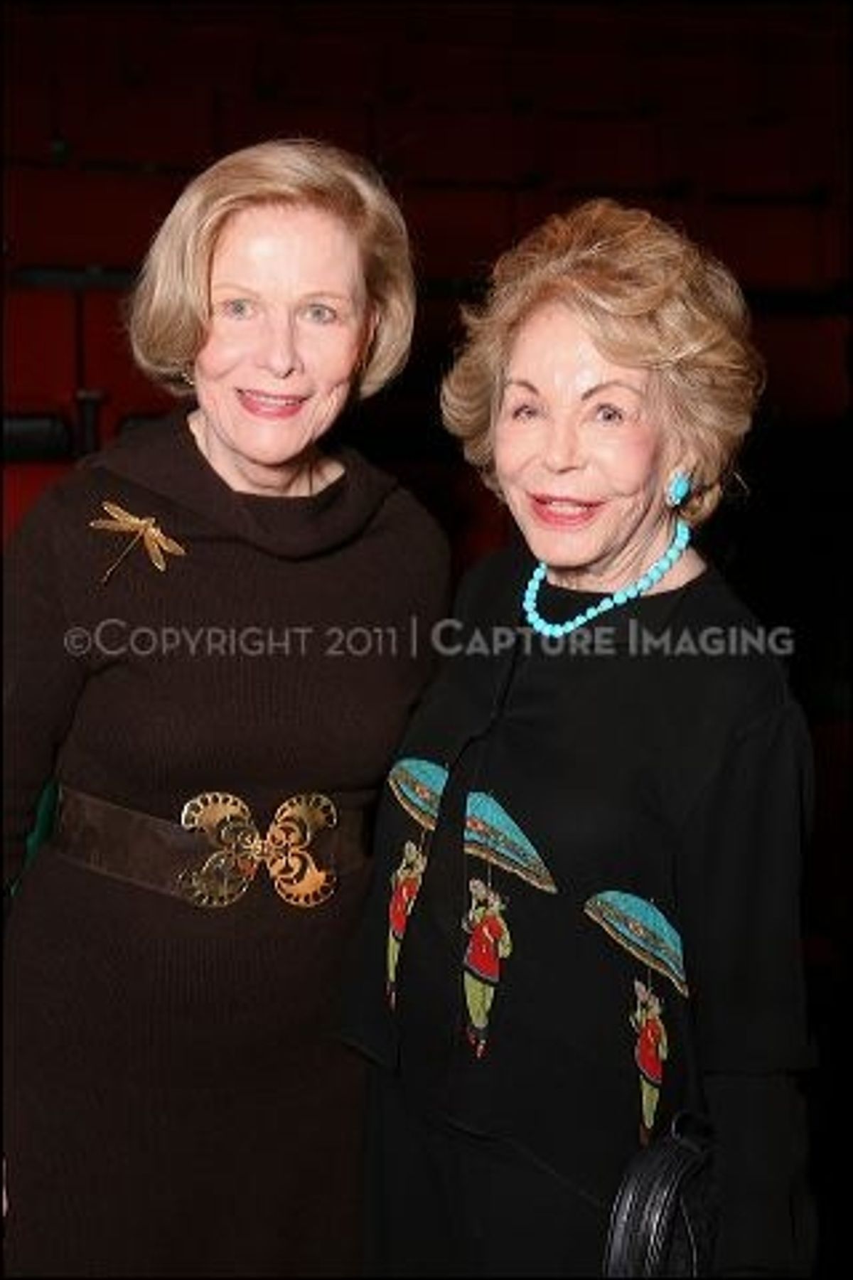 Nancy Olson Livingston (L) and Anne Douglas at 