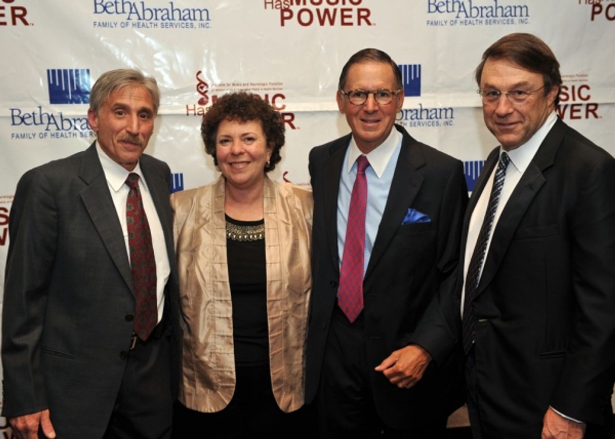 Music Has Power honorees Steven A. Sparr and Jim Kohlberg with Institute for Music and Neurologic Function (IMNF) Executive Director Dr. Concetta M. Tomaino, D.A., MT-BC, LCAT, and Chairman of the Board Ed Stern. at 