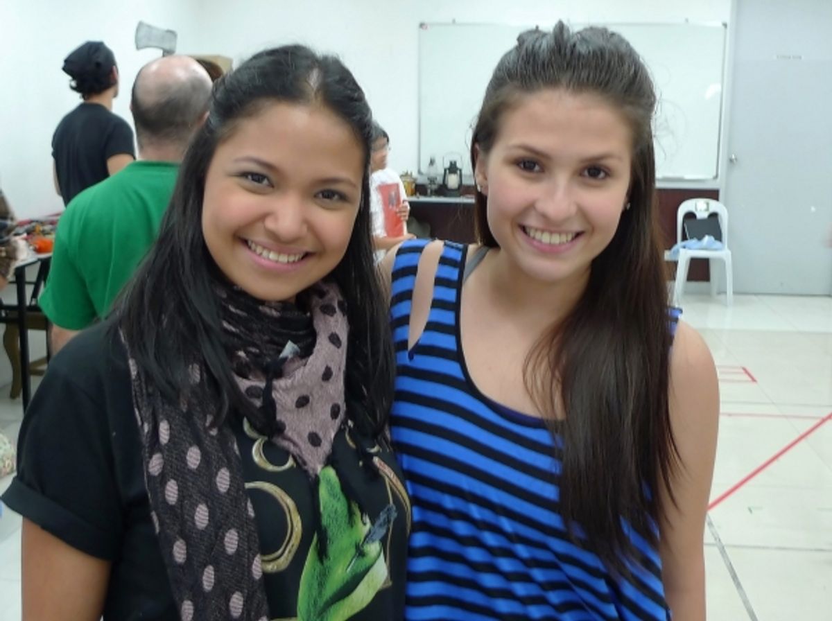 At rehearsals: Cara Barredo and Tippy Dos Santos pose for BroadwayWorld.com at 