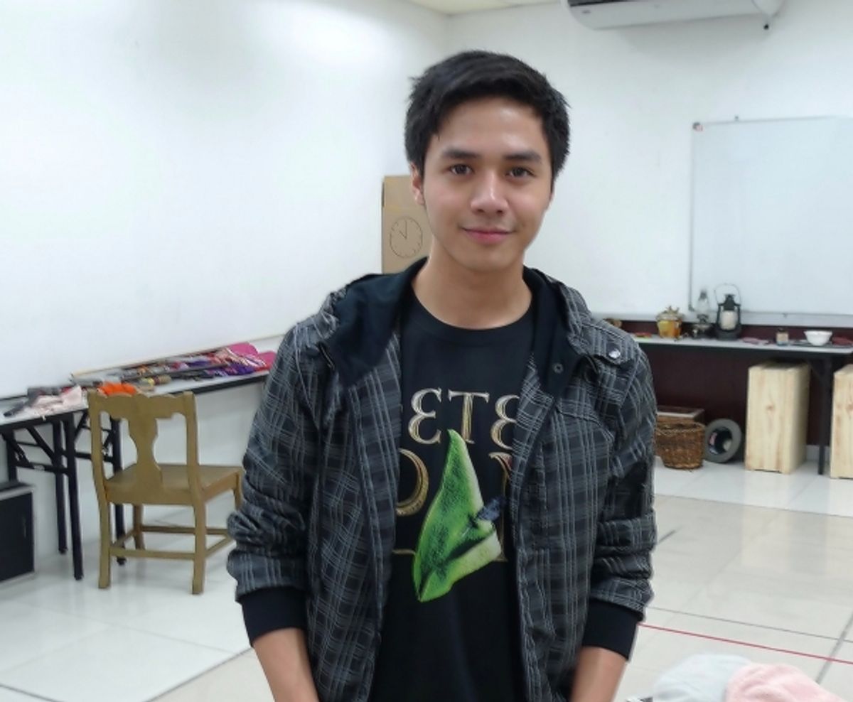 At rehearsals:  Sam Concepcion poses for BroadwayWorld.com at 