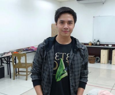 At rehearsals:  Sam Concepcion poses for BroadwayWorld.com Photo