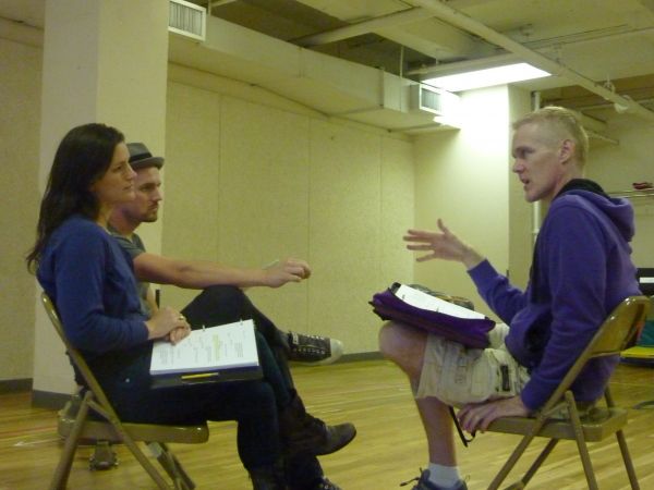 DJ Salisbury works with Carrie Manolakos and Brian Gallagher Photo