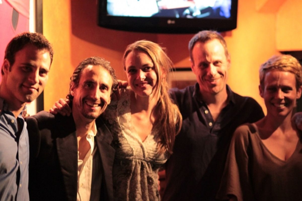 Neil Holland, Don DiPaolo, Therese Plaehn, Stephen Belber and Lucie Tiberghien. at 