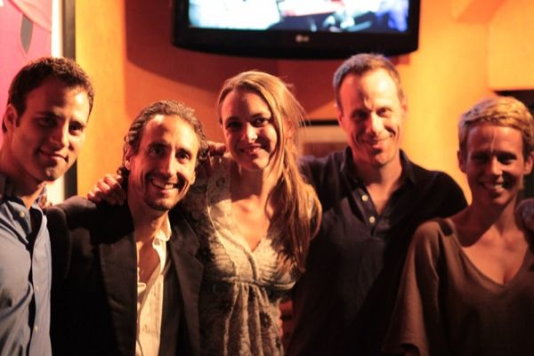 Neil Holland, Don DiPaolo, Therese Plaehn, Stephen Belber and Lucie Tiberghien. Photo