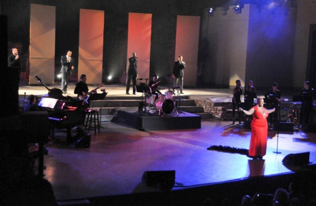 Brent Crayon, Levi Kreis, Ace Young, Brandon Victor Dixon, David Burnham and Frenchie Davis open 'New York's Finest' at the Ford Amphitheatre.  at 