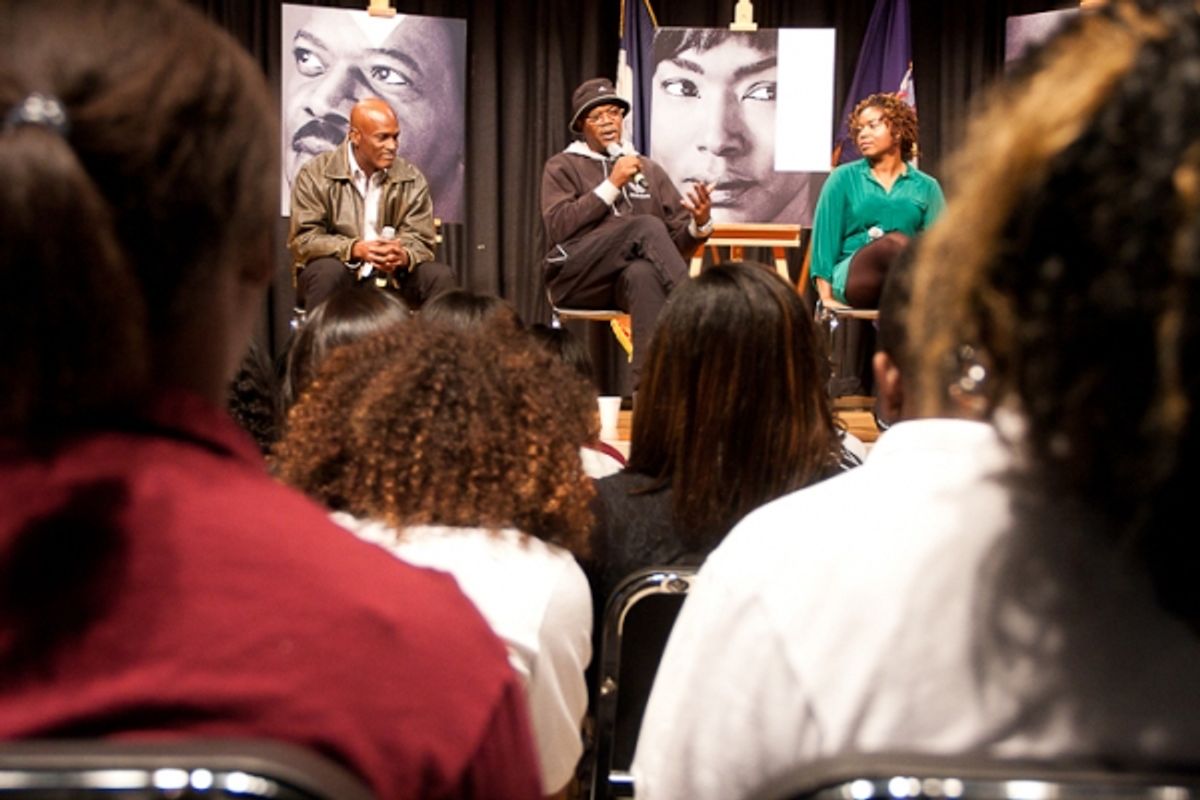 Kenny Leon, Samuel L. Jackson, and Katori Hall at 