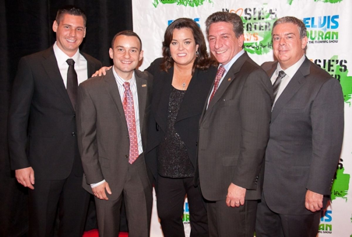 Alex Carr, Giosue Pugliese, Rosie O'Donnell, Assemblyman Matthew Titone, and Radio Host Elvis Duran at 