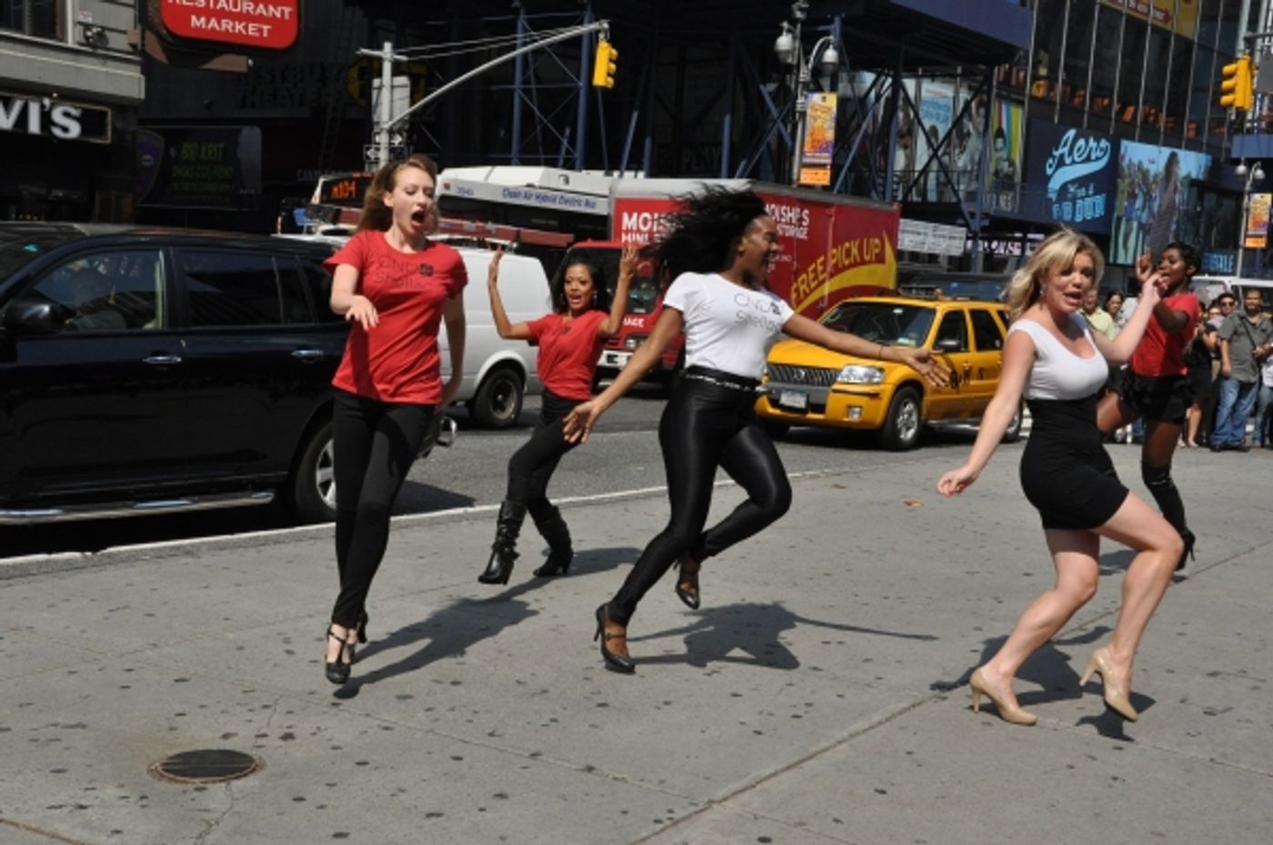 Photo Coverage: Broadway Takes Part in Shellac Flash Mob in Times Square fo Fashion Week  Image