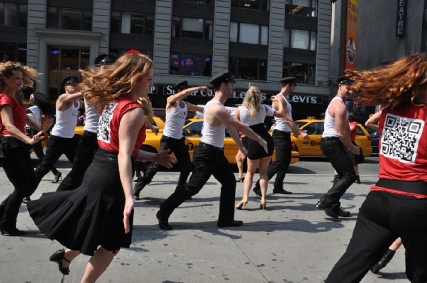 Photo Coverage: Broadway Takes Part in Shellac Flash Mob in Times Square fo Fashion Week  Image