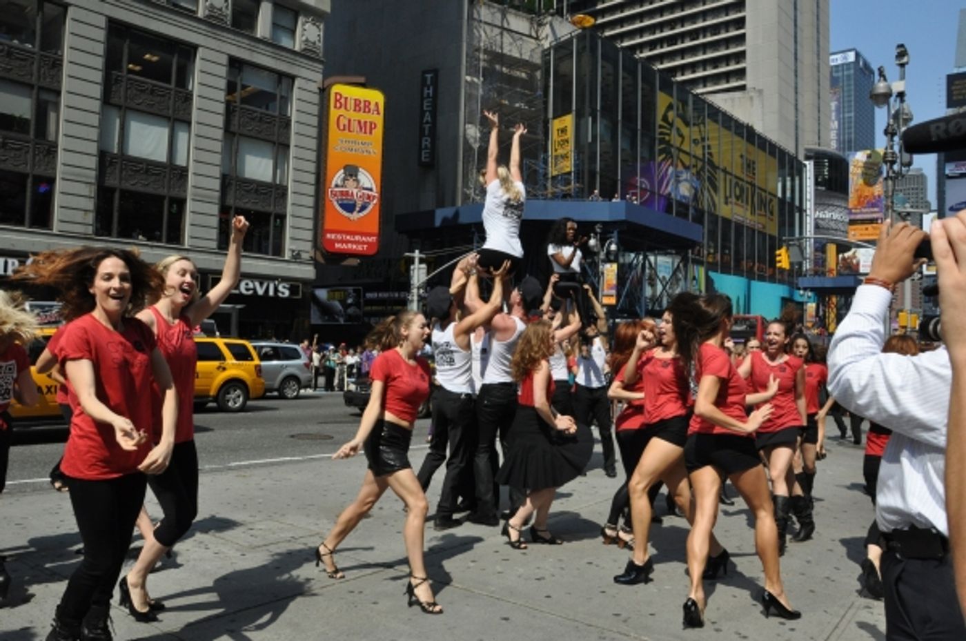 Photo Coverage: Broadway Takes Part in Shellac Flash Mob in Times Square fo Fashion Week  Image
