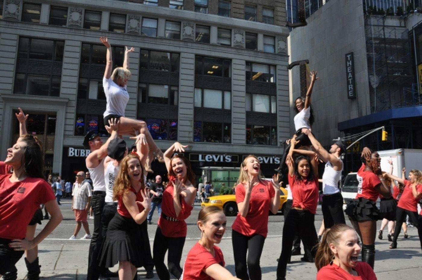 Photo Coverage: Broadway Takes Part in Shellac Flash Mob in Times Square fo Fashion Week  Image