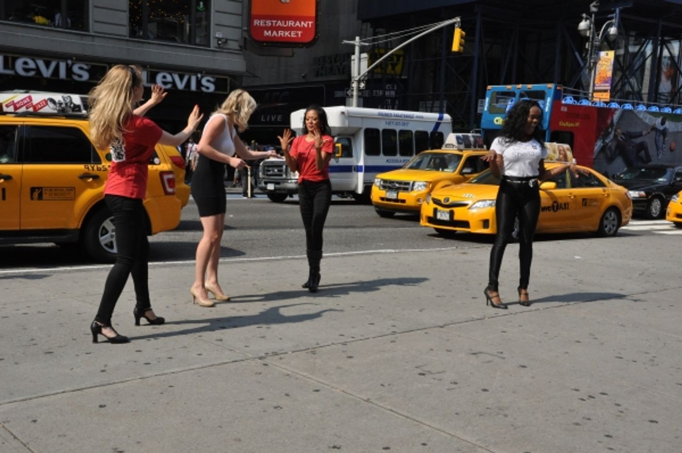 Photo Coverage: Broadway Takes Part in Shellac Flash Mob in Times Square fo Fashion Week  Image