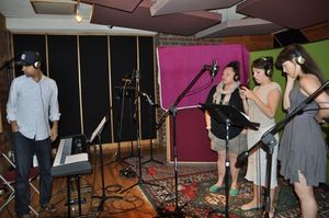 Jason Michael Webb with Keala Settle, Ellyn Marie Marsh and Esther Stillwell  Photo