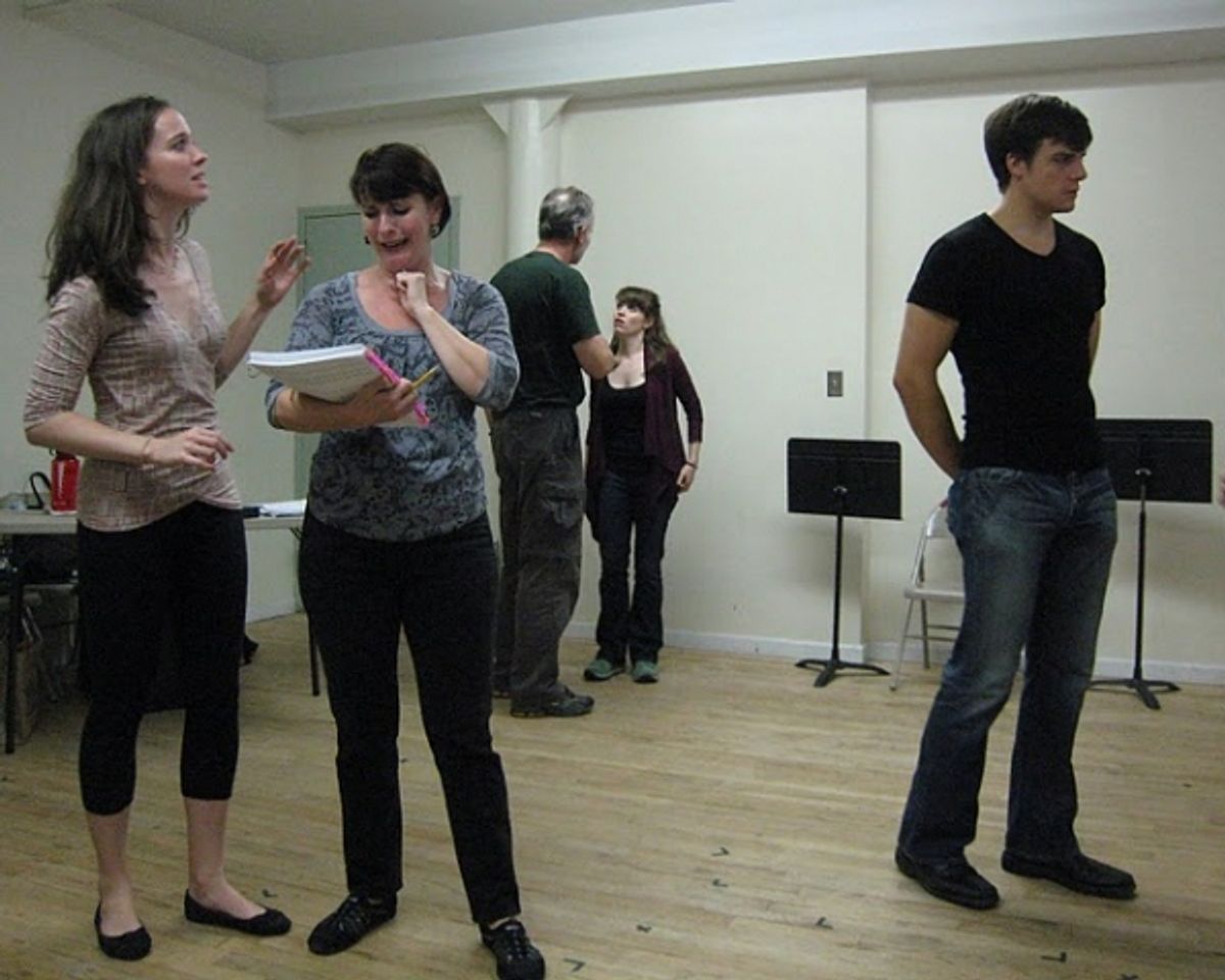 Patricia Noonan - Marguerite Willbanks - Michael Scott - Megan Stern - Doug Carpenter at JANE AUSTEN'S PRIDE & PREJUDICE in Rehearsal!