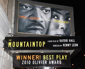 Angela Bassett & Samuel L. Jackson greeting fans after the first preview performance  Photo